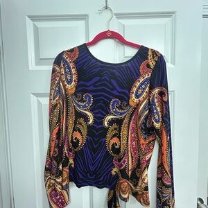 VENUS Multicolor Paisley and Zebra Print Blouse